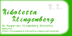 nikoletta klingenberg business card